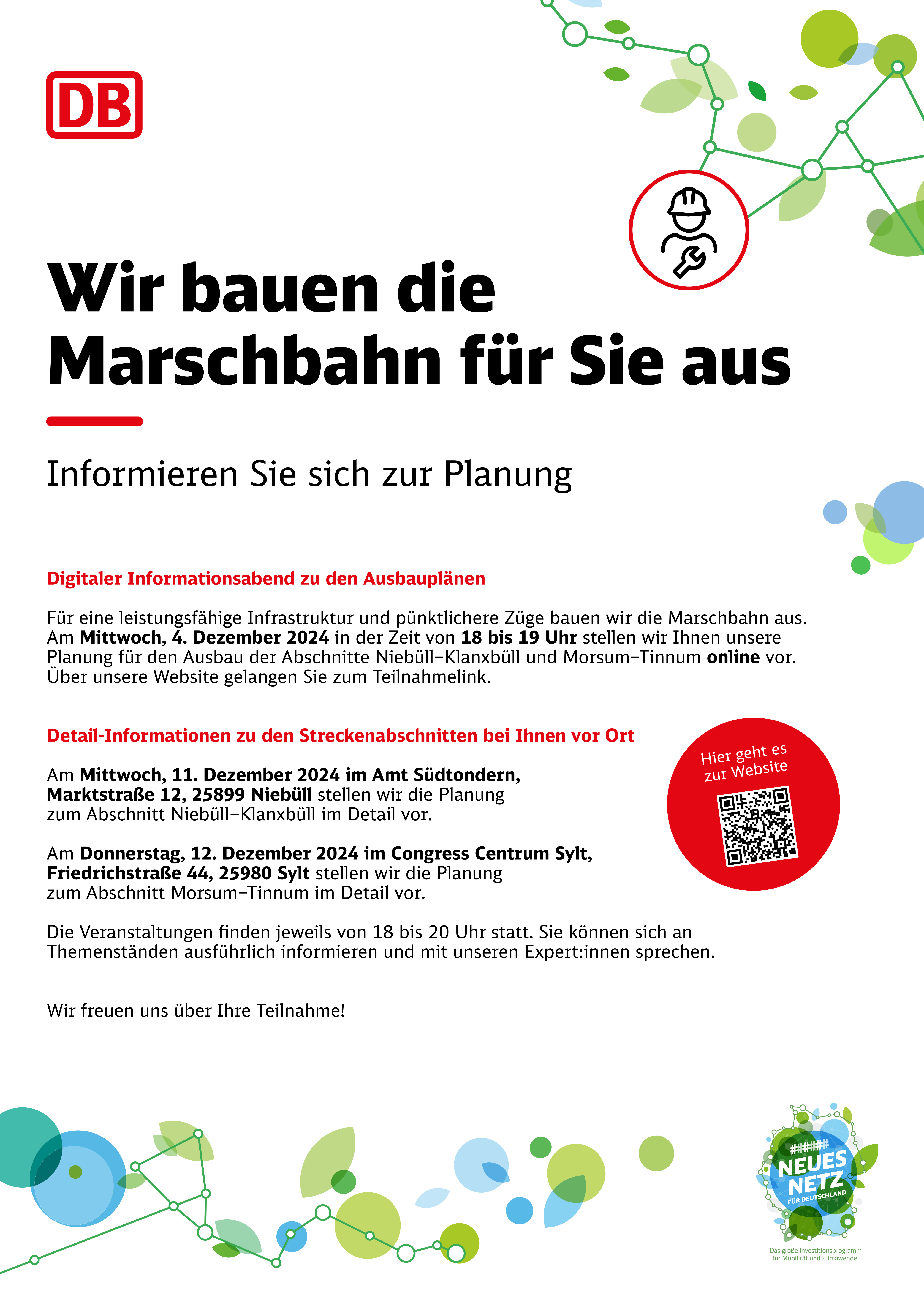 Einladung/Plakat Infoveranstaltung Ausbau Marschbahn